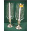 Image 1 : Pair of 13" Sterling Candle Lamps...