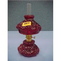 Ruby "Plume" Oil Lamp...