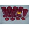 Image 1 : Eight 4 1/2" Ruby Wine Glasses...
