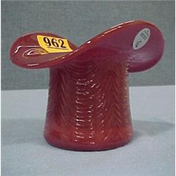 3 1/2" Fenton Ruby Opaque Hat...