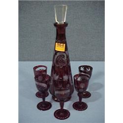 Bohemian Crystal Liqueur Set...