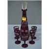 Image 1 : Bohemian Crystal Liqueur Set...