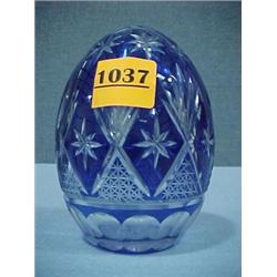 5" Cobalt Cut Crystal Egg...