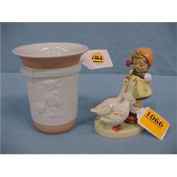 Hummel #47-3/0  Goose Girl  & Vase...