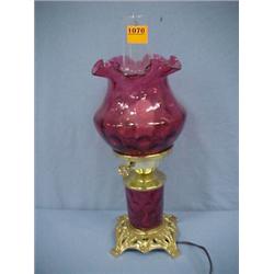 16 1/2  Cranberry Glass Lamp...