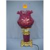 Image 1 : 16 1/2" Cranberry Glass Lamp...