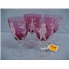 Image 1 : Four 6" Mary Gregory Goblets...