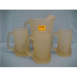 8 1/2" Pink Satin Pitcher Set...