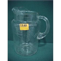 9 1/2 H Clear Glass Pitcher...