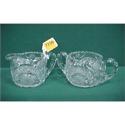 3 1/2" Cut Crystal Creamer and Sugar...