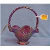 Image 1 : 9" Fenton Red Carnival Basket...