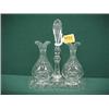 Image 1 : 10"H Crystal Vinegar & Oil Set...