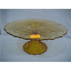 13"D Amber Cake Stand...