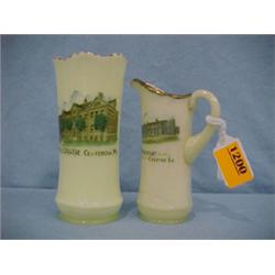 Two Custard Glass Souvenir Items...