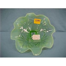 9" Green Opalescent Bowl...