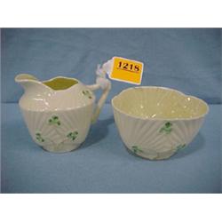 3 1/2"H Belleek Creamer and Sugar...