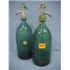 Image 1 : Two 13 1/2"H Green Seltzer Bottles...