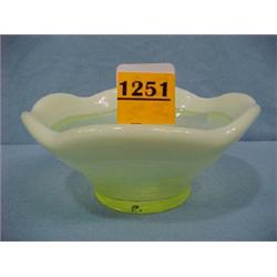 6 1/2 D Opalescent Vaseline Bowl...