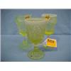 Image 1 : Three 5"H Vaseline Wine Glasses...