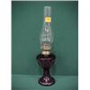 Image 1 : 20"H Ruby Glass Oil Lamp...