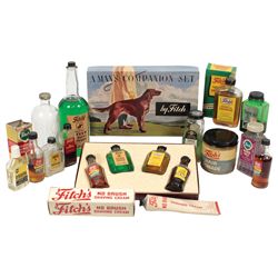 Barbershop supplies (14), Fitch's grooming products, NOS "A Man's Companion Set" in box, others w/or
