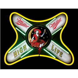 Breweriana neon sign, "Miller High Life," NOS cond, 23.5"H x 29.5"W.