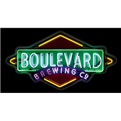 Breweriana neon & metal sign, "Boulevard Brewing Co," NOS cond, 24"H x 43"W.