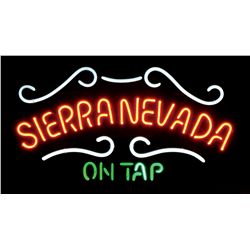 Breweriana neon sign, "Sierra Nevada On Tap," Exc cond, 14.5"H x 26"W.