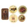 Image 1 : Advertising celluloid pocket mirrors & pinback (5), R.D. Hubbard Flour-Mankato, MN, Wichita Flour Mi