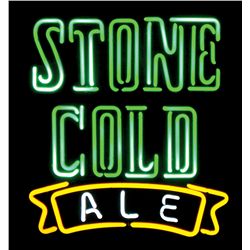 Breweriana neon sign, "Stone Cold Ale," NOS cond, 20.5"H x 18.5"W.