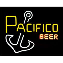 Breweriana neon sign, "Pacifico Beer," NOS cond, 21"H x 24"W.