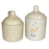 Image 1 : Stoneware jugs (2), Minnesota white funnel top jug w/M2 mark on bottom, VG cond w/some chips, 13"H &