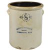 Image 1 : Stoneware, Monmouth Pottery 8 gal crock, stenciled no. 8, Exc cond w/minor loss on one tab handle & 