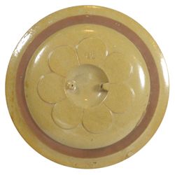 Stoneware, Red Wing 20 gal salt glaze lid w/petals & 20 gal mark, missing center handle, a beautiful