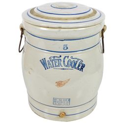 Stoneware, Red Wing water cooler w/adv for St. Paul Book & Stationery-St. Paul, Minn. & bar handled 
