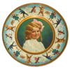 Image 1 : Advertising plate, Union Pacific Tea Co., colorful litho on metal w/wonderful graphics, pretty girl 