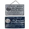 Image 1 : Pinkerton's National Detective Agency signs (2), The Jewelers' Security Alliance, "Reward of $100. w