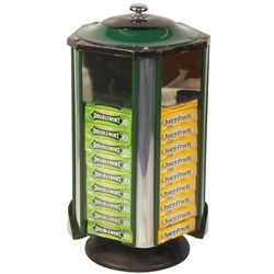 Drug store counter display, Wrigley Chewing Gum, revolving 5-sided display on cast iron base, Exc co