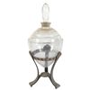 Image 1 : Apothecary show globe, Art Deco counter style, teardrop glass globe in 3-footed cast aluminum holder