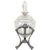 Image 1 : Apothecary show globe, Art Deco counter style, teardrop glass globe in 3-footed cast aluminum holder