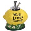 Image 1 : Syrup dispenser, Ward's Lemon-Crush, lemon-shape, advertising on front & back, c.1910, plunger-style
