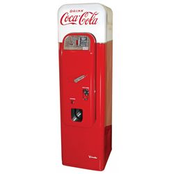 Coca-Cola machine, Vendo 44, 10 Cent, embossed front, c.1950's, vends 44 bottles, working compressor