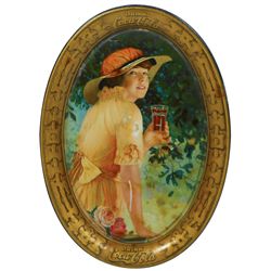Coca-Cola change tray, c.1916, litho on metal by Passaic Metal Ware Co., scratch on arm, o/wise Exc 