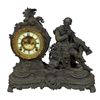 Image 1 : Statue clock, Macbeth writing Hamlet, porcelain dial marked The Ansonia Clock Co.-NY, fancy cast iro