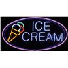 Image 1 : Soda fountain "Ice Cream" 6-color neon sign, NOS in Exc cond, backed w/Lucite, 20"H x 37"W.