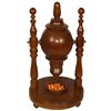 Image 1 : Gambling, Keno Goose w/numbered Bakelite balls, oak w/turned finials, Exc cond, 22"H x 12.5"Dia.