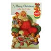 Image 1 : Coca-Cola Santa cutout, colorful litho on cdbd w/easel back, "A Merry Christmas calls for Coke", c.1