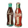 Image 1 : Coca-Cola thermometers & box (3), flat metal 1950's "Trade Mark Registered" thermometer, Good cond w