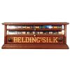 Image 1 : Spool cabinet, Belding's Silk, walnut 3-drwr, 2 glass & 1 wood w/adv, c.1900, Mint orig cond, 10"H x