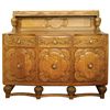 Image 1 : Furniture, buffet sideboard, 1930's hand-carved w/column back, from Tottenham, North London, England